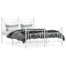 vidaXL fehér fém ágykeret fej- és lábtámlával 135x190 cm