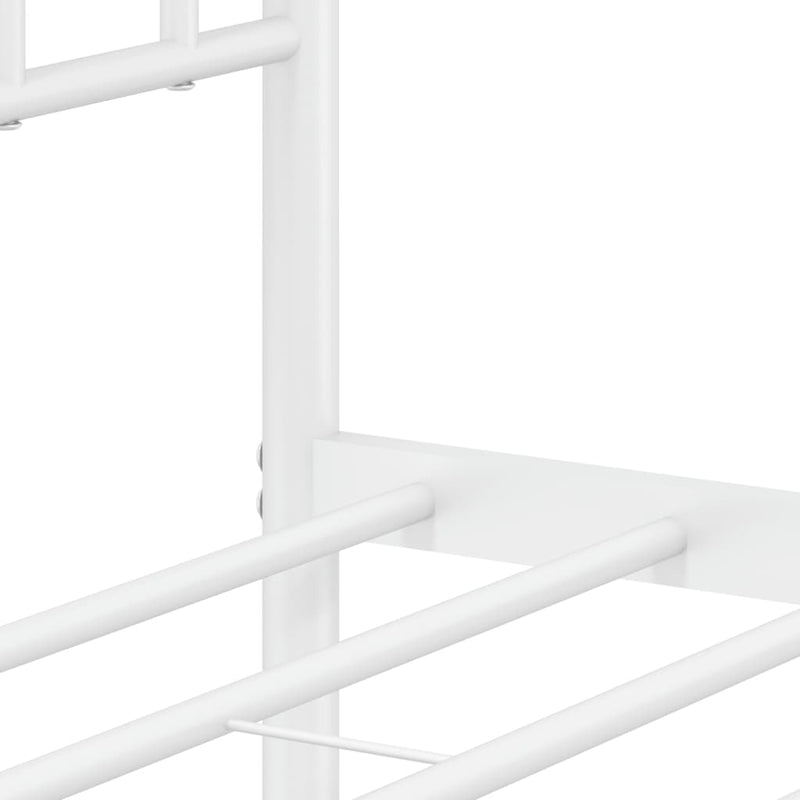 vidaXL fehér fém ágykeret fej- és lábtámlával 135x190 cm