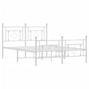 vidaXL fehér fém ágykeret fej- és lábtámlával 140 x 190 cm
