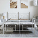 vidaXL fehér fém ágykeret fej- és lábtámlával 193 x 203 cm