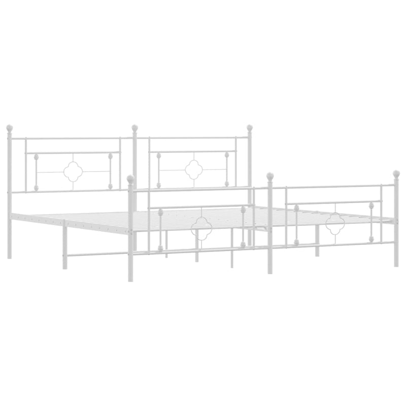 vidaXL fehér fém ágykeret fej- és lábtámlával 200x200 cm