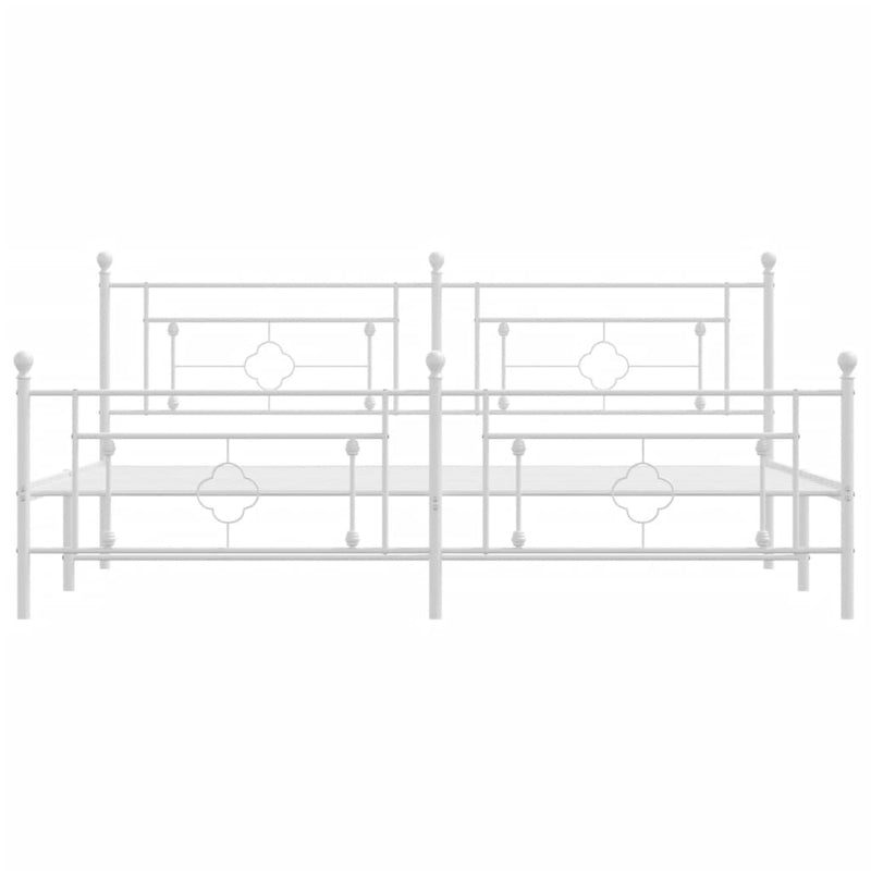 vidaXL fehér fém ágykeret fej- és lábtámlával 200x200 cm