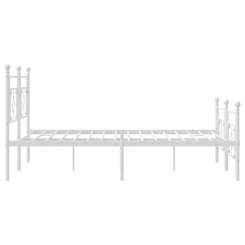vidaXL fehér fém ágykeret fej- és lábtámlával 200x200 cm