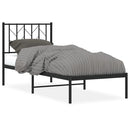 vidaXL fekete fém ágykeret fejtámlával 75 x 190 cm