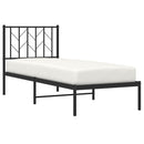 vidaXL fekete fém ágykeret fejtámlával 75 x 190 cm