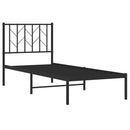 vidaXL fekete fém ágykeret fejtámlával 75 x 190 cm