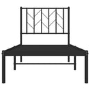 vidaXL fekete fém ágykeret fejtámlával 75 x 190 cm