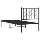 vidaXL fekete fém ágykeret fejtámlával 75 x 190 cm