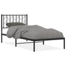 vidaXL fekete fém ágykeret fejtámlával 90 x 190 cm