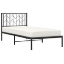 vidaXL fekete fém ágykeret fejtámlával 90 x 190 cm