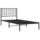 vidaXL fekete fém ágykeret fejtámlával 90 x 190 cm
