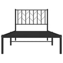 vidaXL fekete fém ágykeret fejtámlával 90 x 190 cm