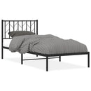 vidaXL fekete fém ágykeret fejtámlával 90 x 200 cm