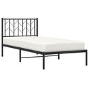 vidaXL fekete fém ágykeret fejtámlával 90 x 200 cm