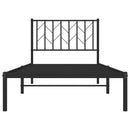 vidaXL fekete fém ágykeret fejtámlával 90 x 200 cm