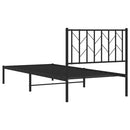 vidaXL fekete fém ágykeret fejtámlával 90 x 200 cm