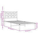 vidaXL fekete fém ágykeret fejtámlával 90 x 200 cm