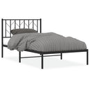 vidaXL fekete fém ágykeret fejtámlával 100 x 190 cm