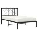 vidaXL fekete fém ágykeret fejtámlával 100 x 190 cm