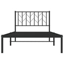 vidaXL fekete fém ágykeret fejtámlával 100 x 190 cm