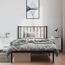 vidaXL fekete fém ágykeret fejtámlával 100 x 200 cm