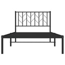 vidaXL fekete fém ágykeret fejtámlával 100 x 200 cm