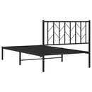 vidaXL fekete fém ágykeret fejtámlával 100 x 200 cm