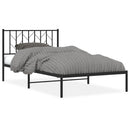 vidaXL fekete fém ágykeret fejtámlával 107 x 203 cm