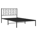 vidaXL fekete fém ágykeret fejtámlával 107 x 203 cm