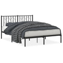 vidaXL fekete fém ágykeret fejtámlával 140 x 190 cm