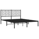 vidaXL fekete fém ágykeret fejtámlával 140 x 190 cm