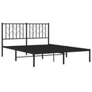 vidaXL fekete fém ágykeret fejtámlával 140 x 190 cm