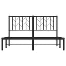 vidaXL fekete fém ágykeret fejtámlával 140 x 190 cm