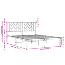 vidaXL fekete fém ágykeret fejtámlával 140 x 190 cm