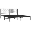 vidaXL fekete fém ágykeret fejtámlával 183 x 213 cm