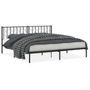 vidaXL fekete fém ágykeret fejtámlával 193 x 203 cm
