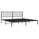 vidaXL fekete fém ágykeret fejtámlával 193 x 203 cm