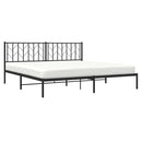 vidaXL fekete fém ágykeret fejtámlával 193 x 203 cm
