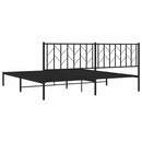 vidaXL fekete fém ágykeret fejtámlával 193 x 203 cm