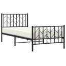 vidaXL fekete fém ágykeret fej- és lábtámlával 90 x 190 cm