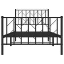 vidaXL fekete fém ágykeret fej- és lábtámlával 90 x 190 cm