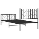 vidaXL fekete fém ágykeret fej- és lábtámlával 90 x 190 cm