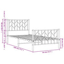 vidaXL fekete fém ágykeret fej- és lábtámlával 90 x 190 cm