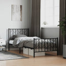 vidaXL fekete fém ágykeret fej- és lábtámlával 90 x 190 cm