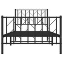 vidaXL fekete fém ágykeret fej- és lábtámlával 90 x 200 cm