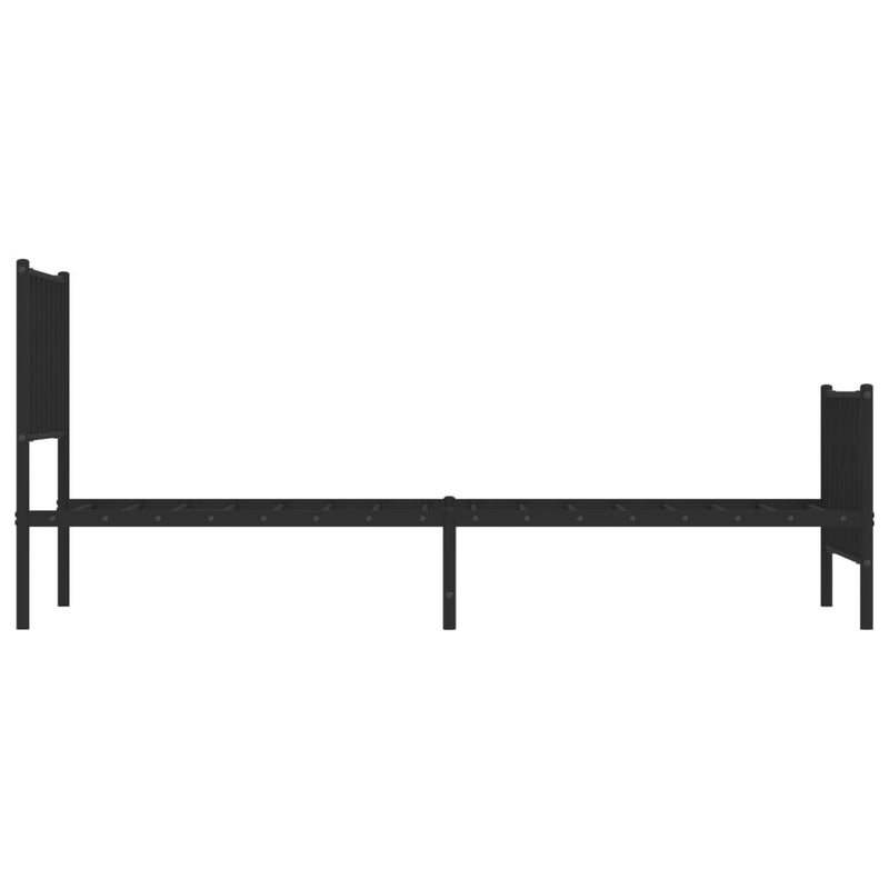 vidaXL fekete fém ágykeret fej- és lábtámlával 90 x 200 cm