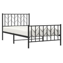 vidaXL fekete fém ágykeret fej- és lábtámlával 100 x 190 cm