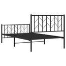 vidaXL fekete fém ágykeret fej- és lábtámlával 100 x 190 cm