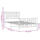 vidaXL fekete fém ágykeret fej- és lábtámlával 100 x 200 cm