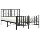 vidaXL fekete fém ágykeret fej- és lábtámlával 120 x 190 cm